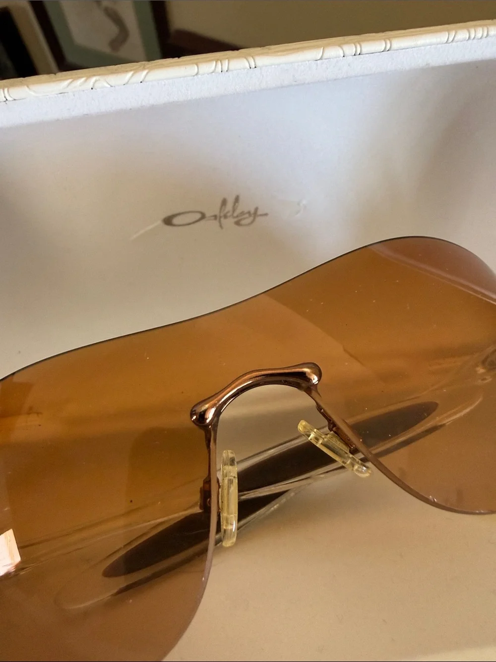 Vintage Oakley Compulsive Squared 05-357 Y2K Shield Sunglasses + Case
